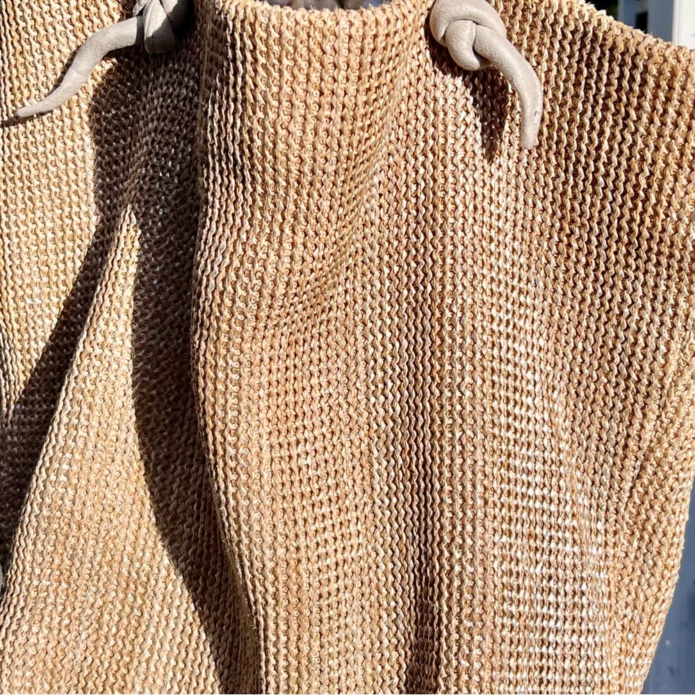 Monserat De Lucca Women’s Large Mafalda Shopper Tote Bag — Natural & Silver - Picture 7 of 12